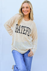 And The Why GRATEFUL Long Sleeve Knit Top - Chic & Comfortable Women's Fashion